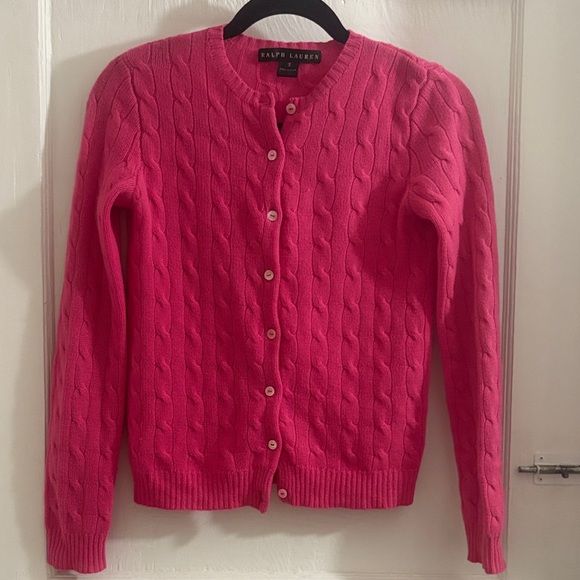 Ralph Lauren Vibrant Pink Cardigan - Picture 1 of 12